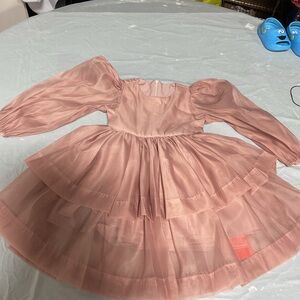 Elegant Pink Kids Casual Dress